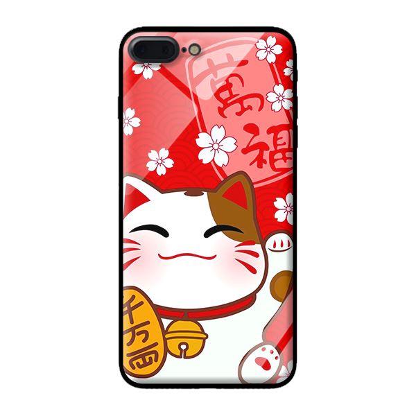 Ốp kính cường lực cho iPhone 8 Plus Mèo Cười - Hàng chính hãng