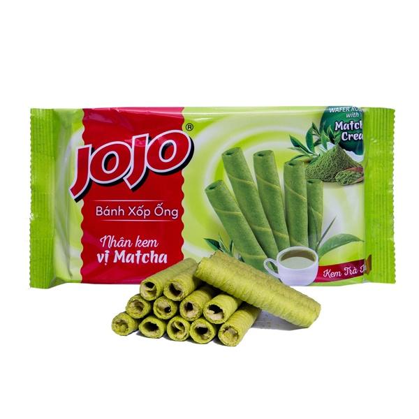 BÁNH XỐP ỐNG JOJO NHÂN KEM VỊ MATCHA 125G (10 GÓI)