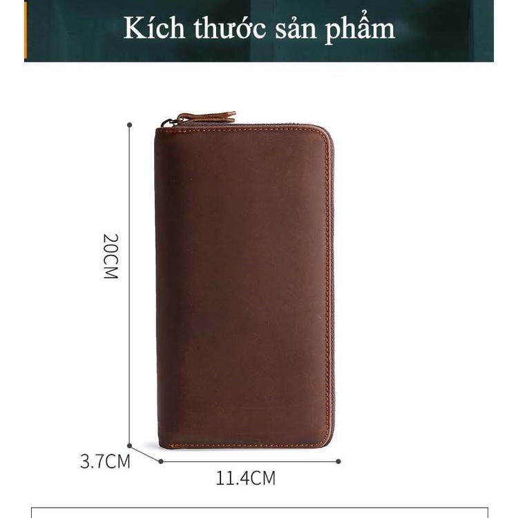 Ví Cầm Tay Nam Da Bò Thật CT01 Cao Cấp Sang Trọng Nhiều Ngăn Đựng Điện Thoại Bóp Dài Nam Kiểu Dáng Hàn Quốc JiDo Store