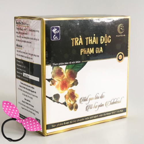 Trà thải độc Phạm Gia hộp 40 gói - Tặng Kèm Cột Tóc Tai Thỏ Màu Ngẫu Nhiên