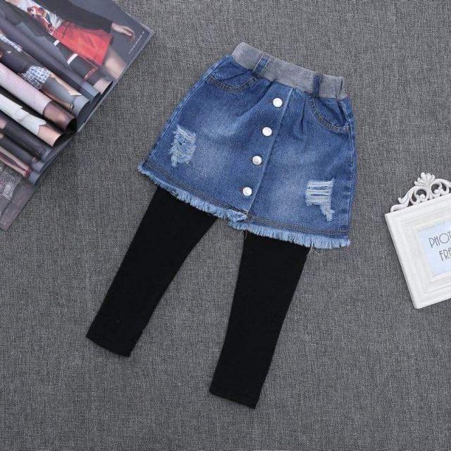 Quần váy jeans bé gái