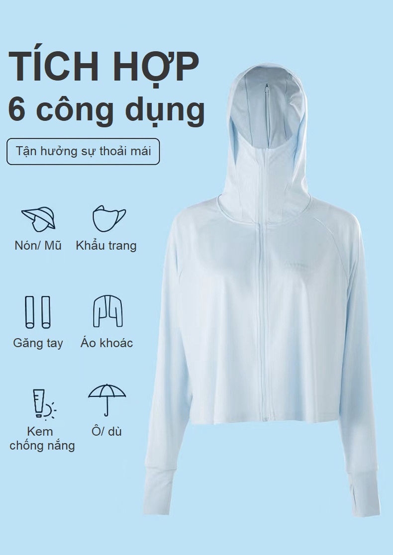 Áo khoác chống nắng UPF50 lụa băng cao cấp Anasi CK3724 - Form ngắn trẻ trung
