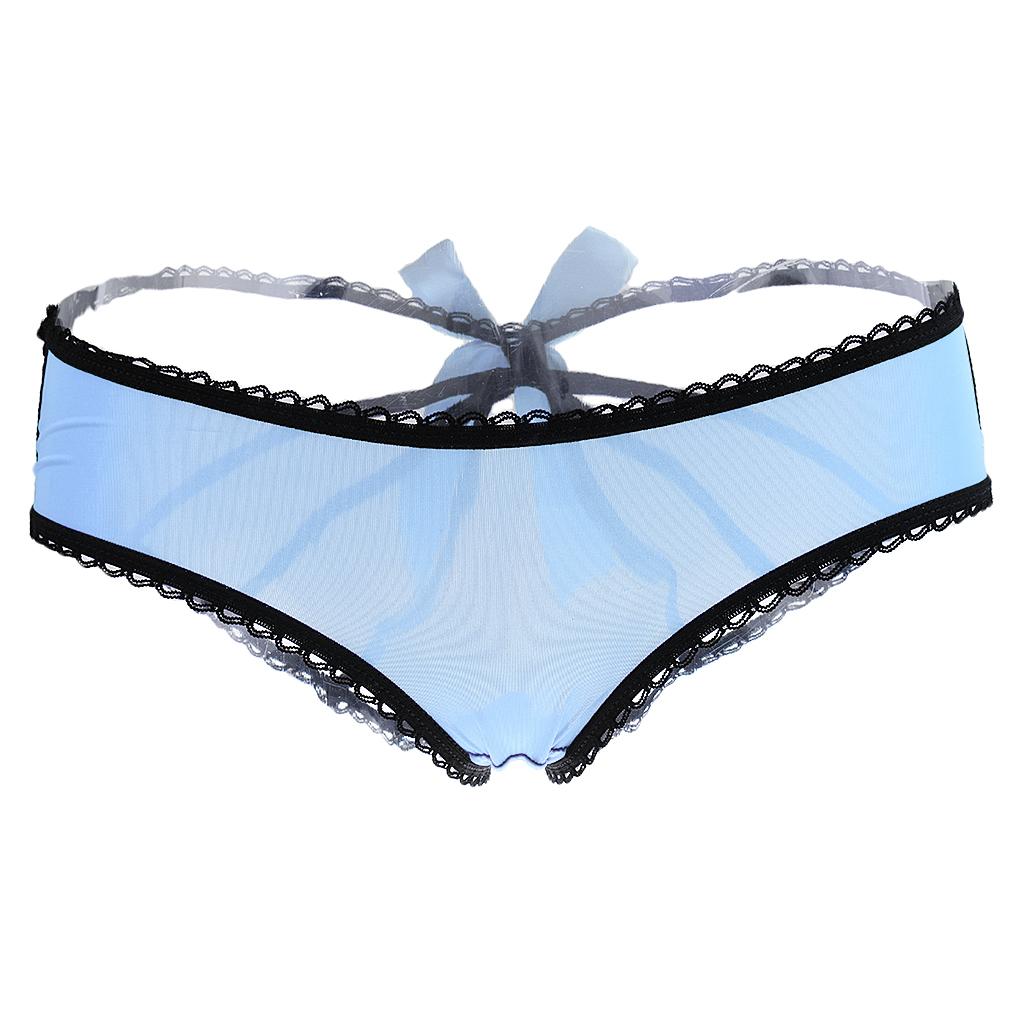 Women Thongs G-string Panties T-Back Open Knickers Lingerie Underwear - Blue Pink Red Purple Brown