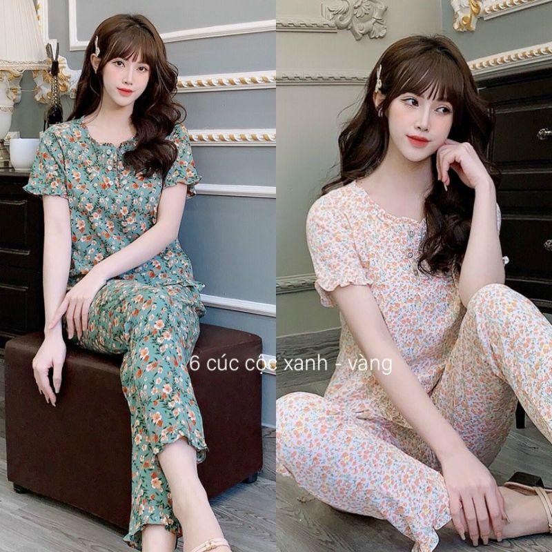 Set đồ bộ quần áo mặc nhà, sau sinh cao cấp lụa hàn