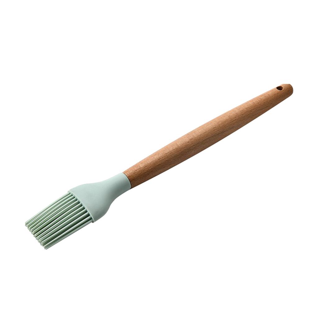 Silicone Non Stick Bếp Nấu ăn Dụng Cụ đặt Tay Cầm Bằng Gỗ