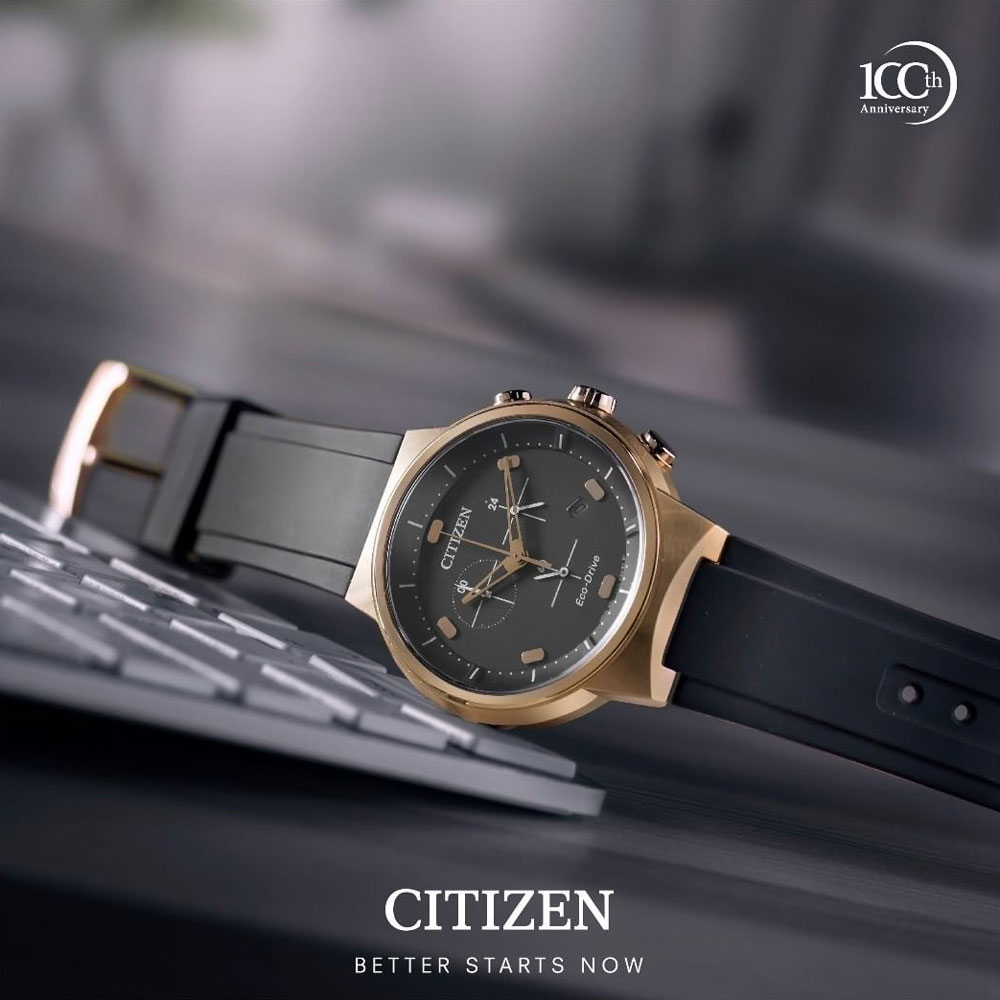 Đồng Hồ Nam Citizen Dây Cao Su AT2403-15E - Mặt Đen (Sapphire)