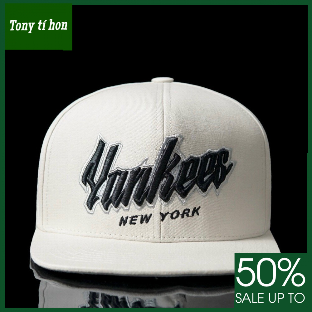 Tony tí hon - Mũ/nón kết lưỡi trai Snapback YK trắng phối chữ nổi phối cách thời trang nam nữ cao cấp - màu xanh