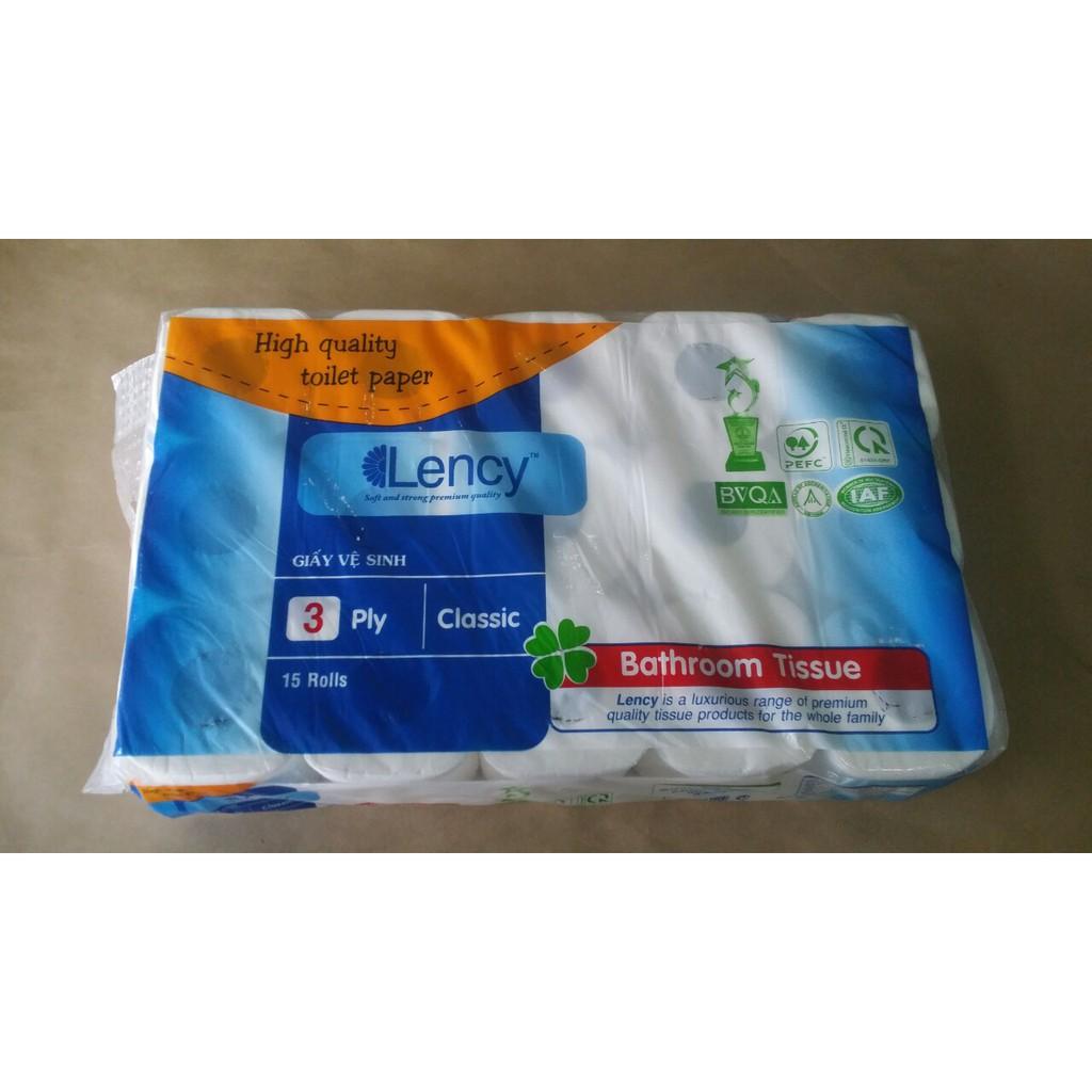 Giấy vệ sinh Lency 15 cuộn cao cấp ( 3 lớp )