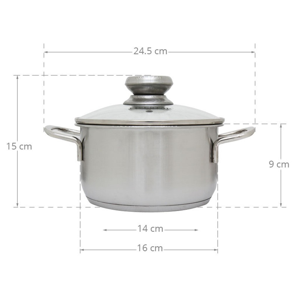 Nồi Inox 430 Fivestar Standard 3 Đáy Nắp Kính- Nồi Luộc Gà Cao Cấp Đủ Các Kích Thước- Dùng Được Các Loại Bếp- Hàng Chính Hãng