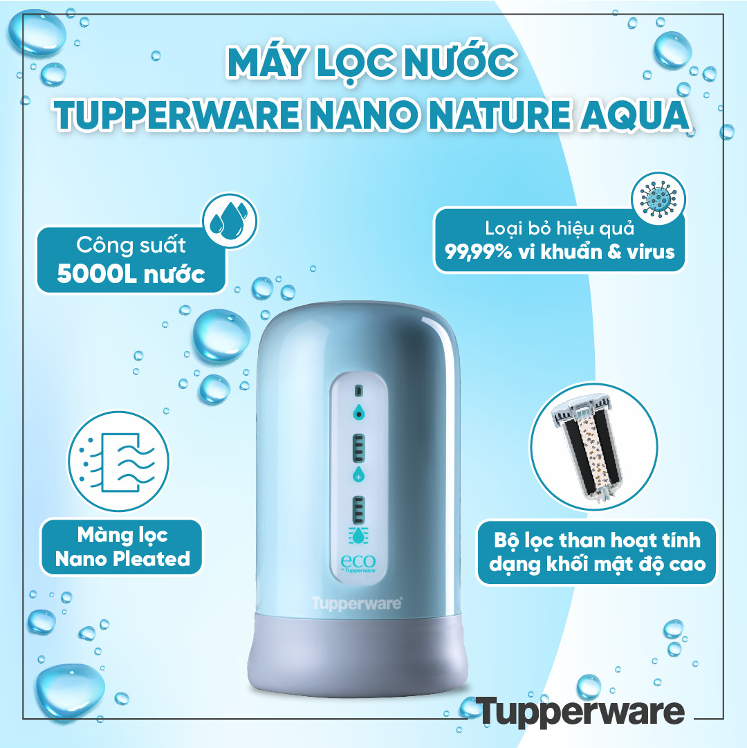 Máy Lọc Nước Tupperware Nano Nature Aqua; Máy lọc nước không lắp điện, nhỏ gọn