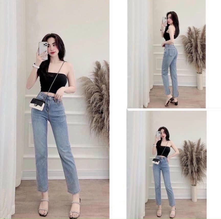 Quần jean suông xanh nhạt cho nữ QDN212
