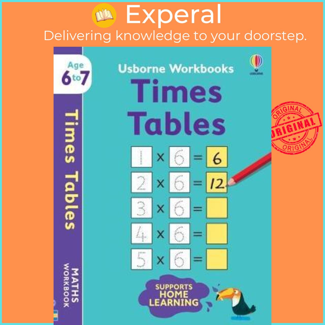 Sách - Usborne Workbooks Times Tables 6-7 by Holly Bathie Marta Cabrol (UK edition, paperback)