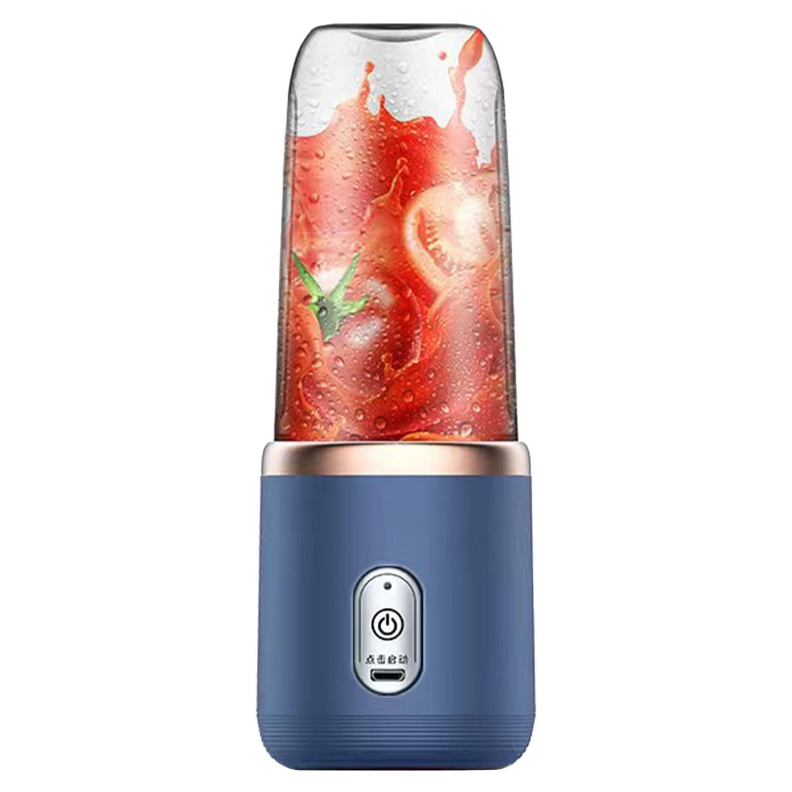 6 Blades Mini Juicer Cup Extractor, Fruit Squeezer, USB Rechargeable, 400ml Portable Blender for Shakes Smoothies Baby Food Fruit Machine