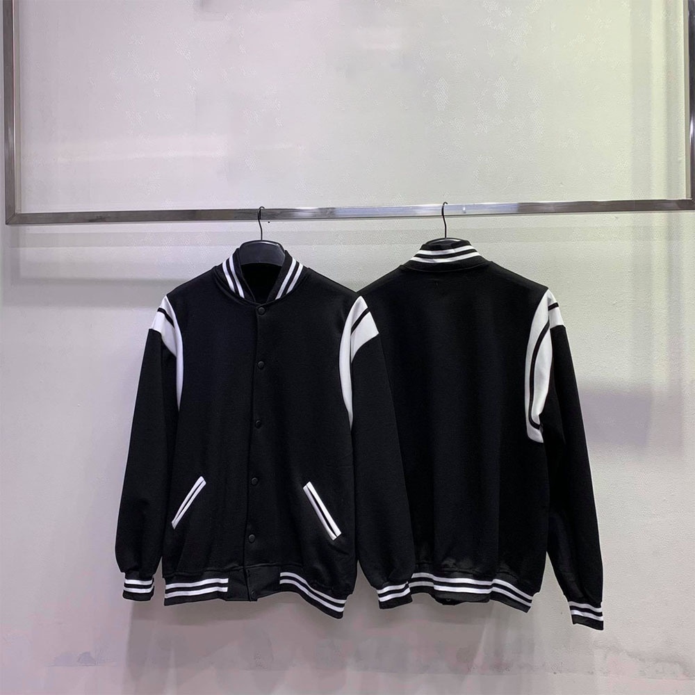 Áo bomber teddy nỉ đen trắng - Gin store