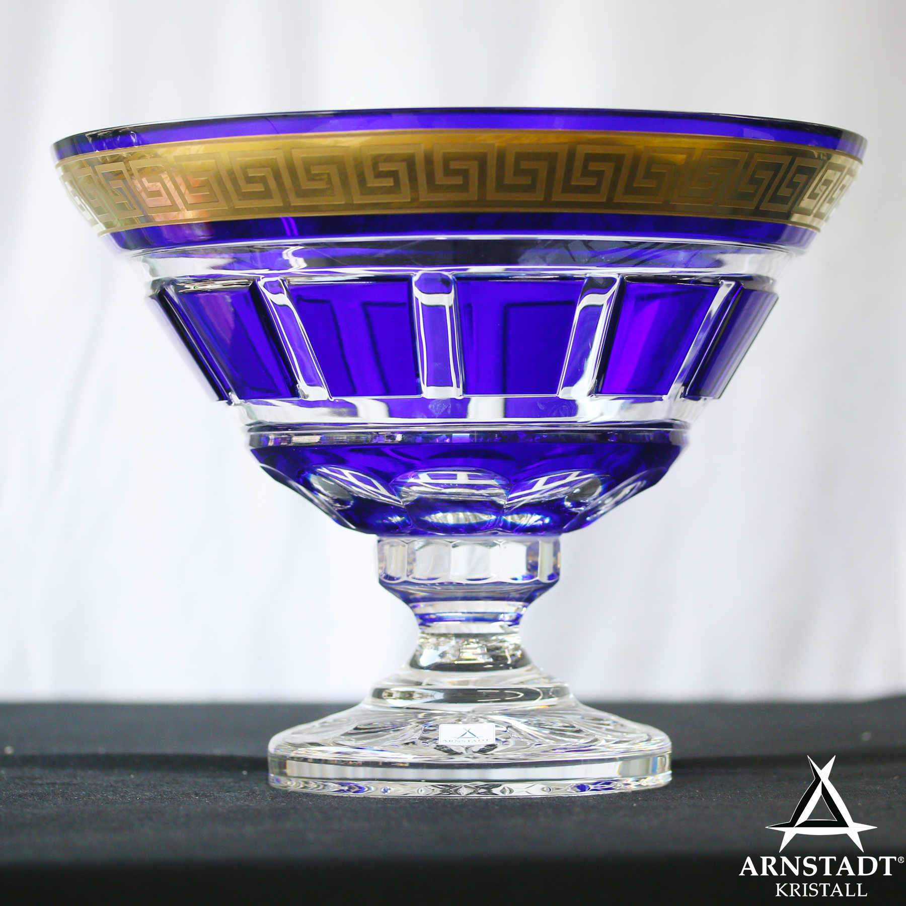 Đĩa Hoa quả Pha lê Màu - Mạ vàng Apollo Arnstadt 30cm