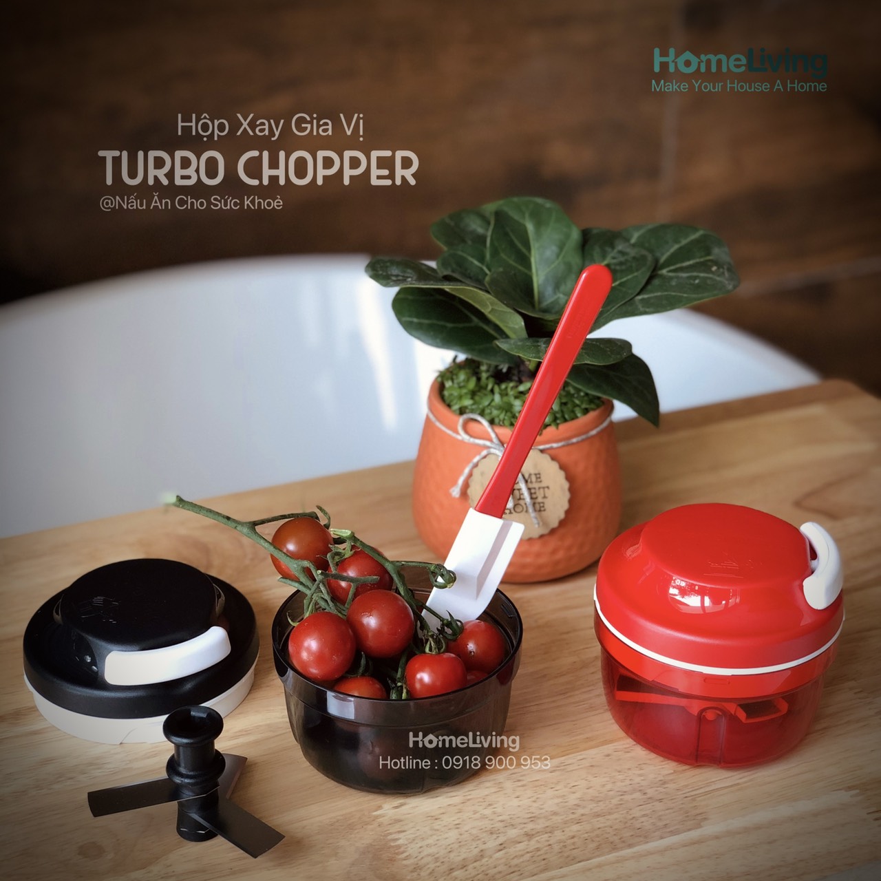 Bộ Dụng Cụ Xay Thực Phẩm Tupperware Turbo Chopper