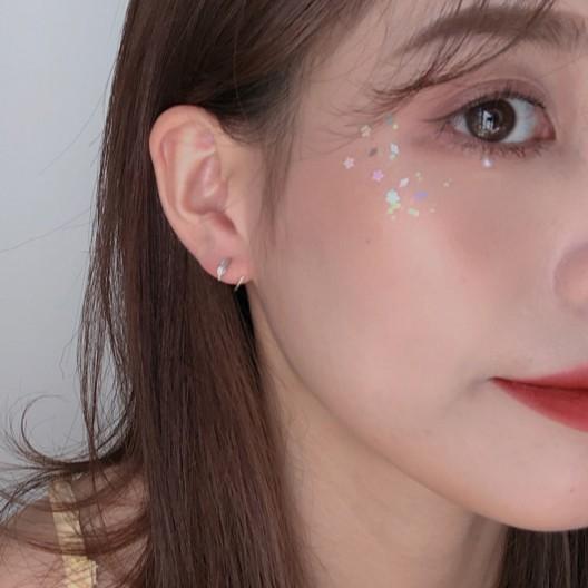 Bông Tai Bạc Khuyên Vành Lông Vũ Nhỏ Xinh