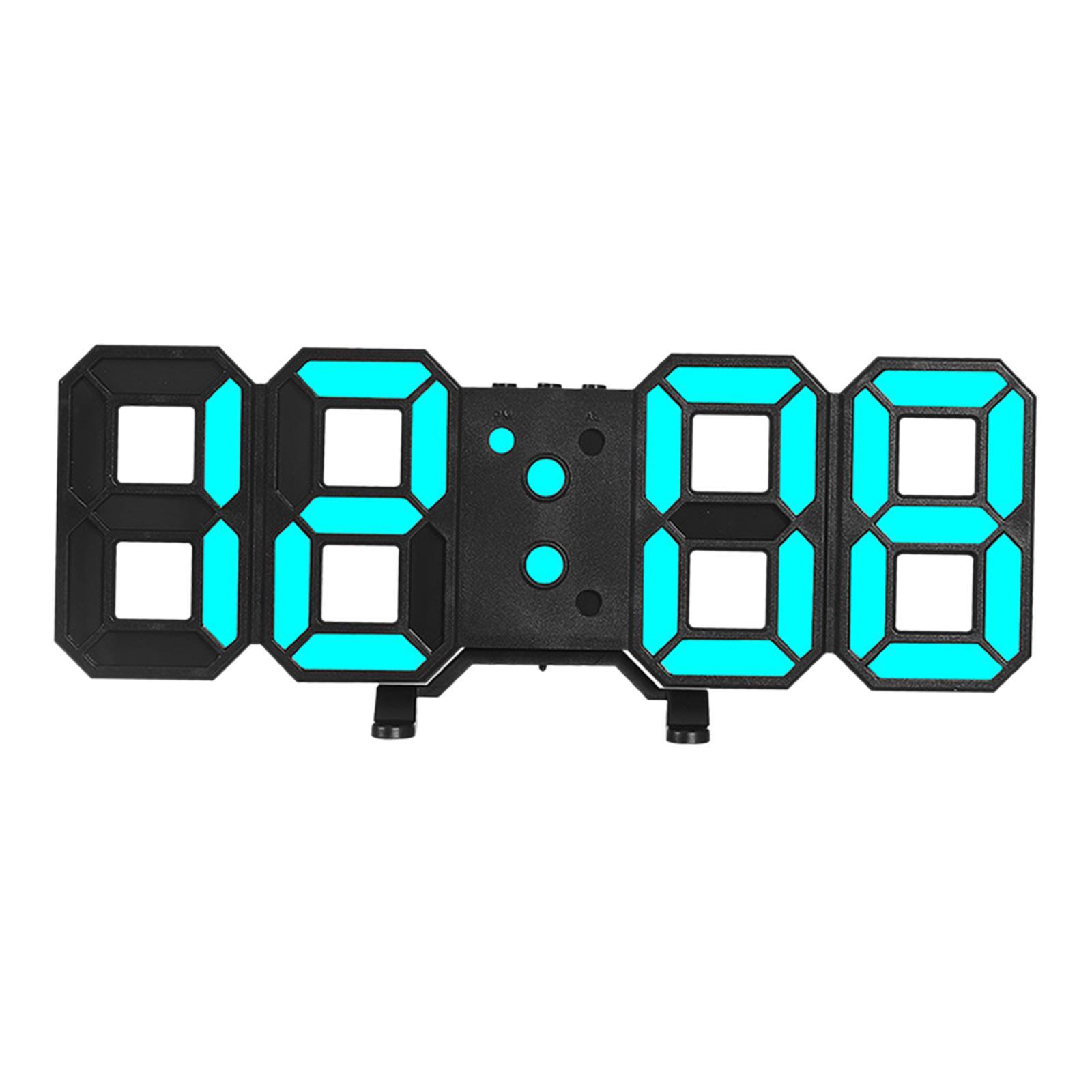 Digital 3D Digital Clock Date Time Electronic Clock for Seniors Office Bathroom