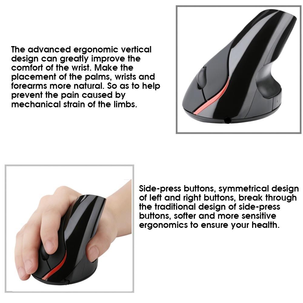 Chuột Quang Không Dây Dạng Đứng 2.4ghz 1600dpi Kèm Đầu Nhận Usb