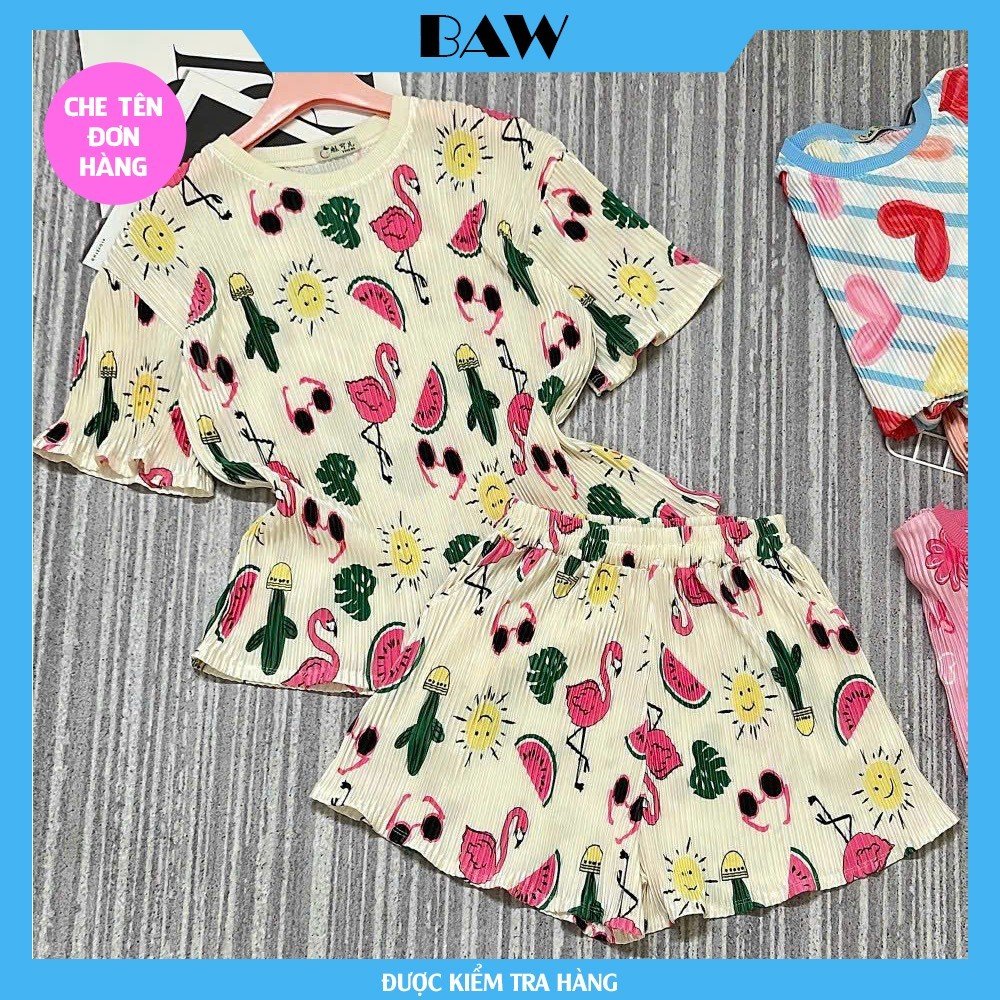 Đồ Bộ Nữ, Đồ Bộ Nữ Mặc Nhà, Đồ Bộ Nữ Thun Cotton Dày Dặn In Họa Tiết Siêu Dễ Thương, Đồ Bộ Ngủ Nữ, Đồ Ngủ Nữ Thoáng Mát Thương Hiệu Baw KG1