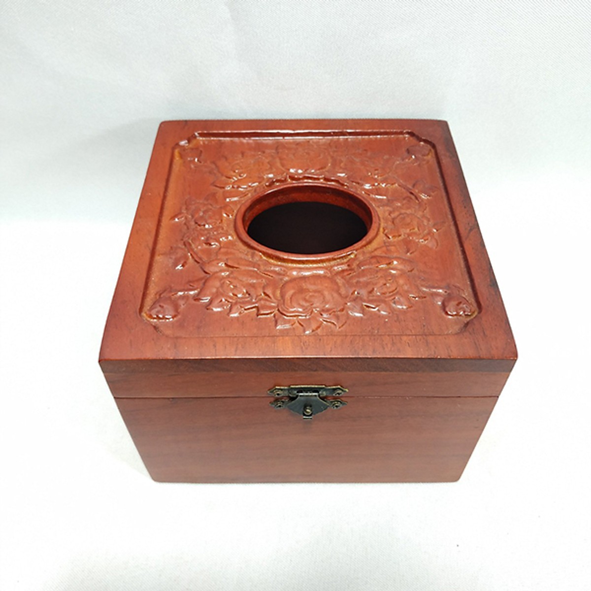 Hộp đựng giấy ăn Hoa hồng gỗ hương THREE WOOD