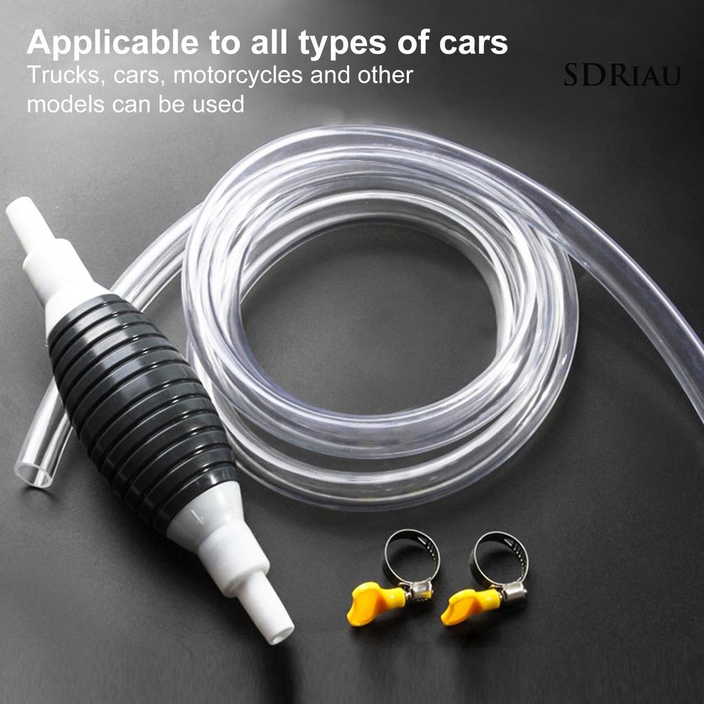 Burzahom 1 Set Siphon Pump Hose Easy Operation Oil Resistant Anti-aging Manual Fuel Tank Suction Hose Kit Auto Accessories