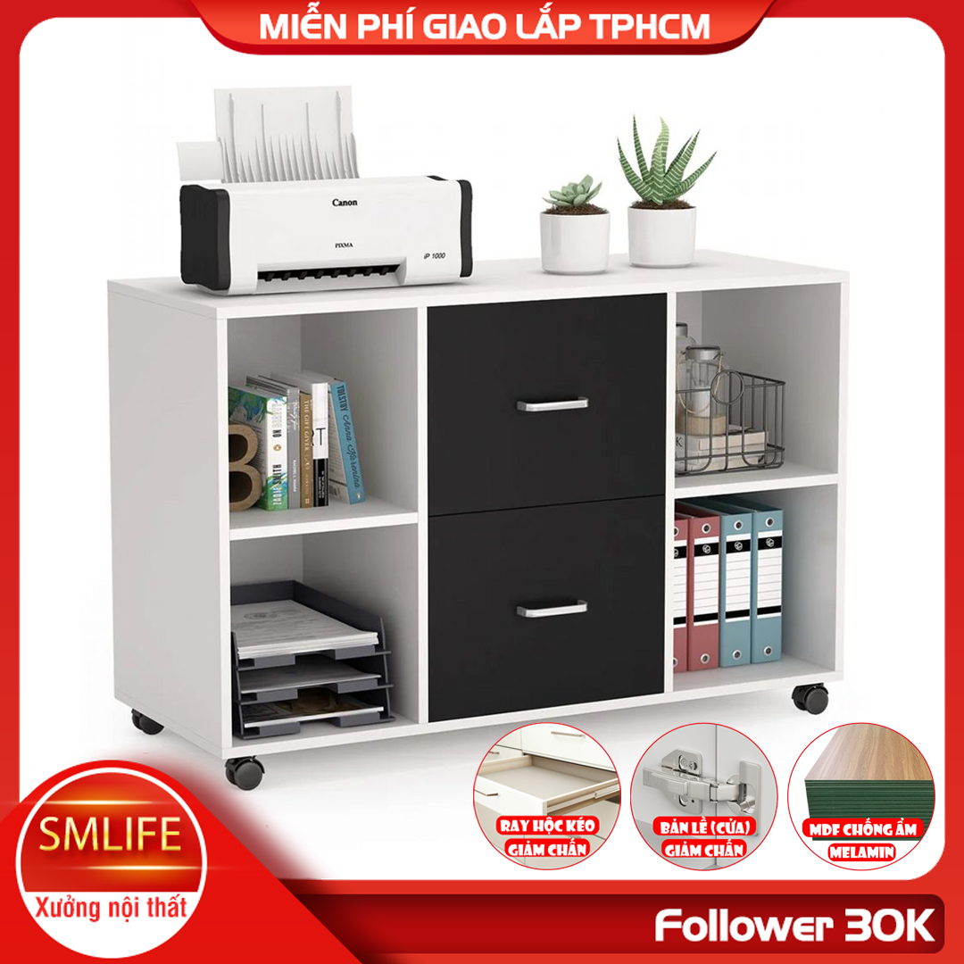 Kệ để máy in gỗ hiện đại SMLIFE Pias | Gỗ MDF dày 17mm chống ẩm | D100xR40xC71cm