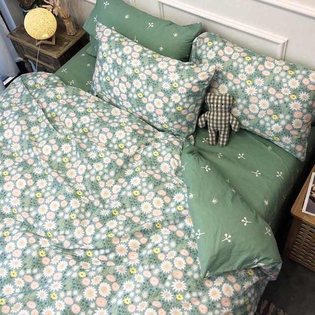 Set Chăn Ga Gối Cotton Living Hàng Nhập Khẩu Cao Cấp Màu Giải Nhiệt Mùa Hè