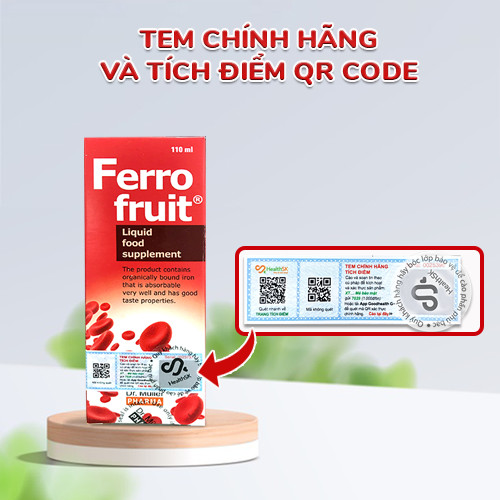 Siro Sắt FERRO FRUIT Dr.Muler vị trái cây, chiết xuất tự nhiên, tạo hồng cầu ngừa thiếu máu cho trẻ em và người lớn.