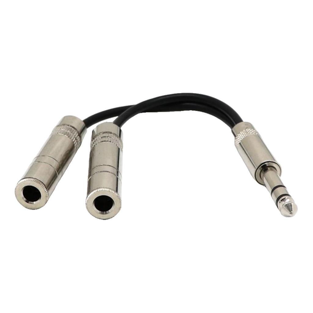 2x  1/4"  2X 6.5mm TRS   Y Splitter Cable Connector