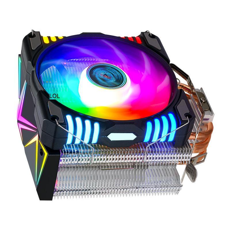 Tuổi thọ pin thuận lợi nhất cỗ xe máy tính để bàn CPU quạt làm mát im lặng 4 ống dẫn nhiệt máy tính đa nền tảng tản nhiệt dạ quang tháp 12CM