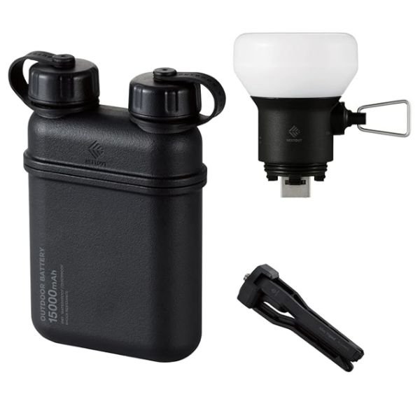 COMBO Pin Dự Phòng 15000 mAh Và Đèn LED Dã Ngoại 7.5W NESTOUT