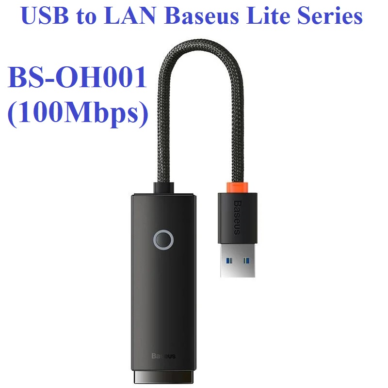 [ USB ra LAN ] Hub / đầu chuyển cổng USB ra cổng mạng LAN RJ45 Baseus Lite Series  BS-OH002 / BS-OH001 - Hàng chính hãng