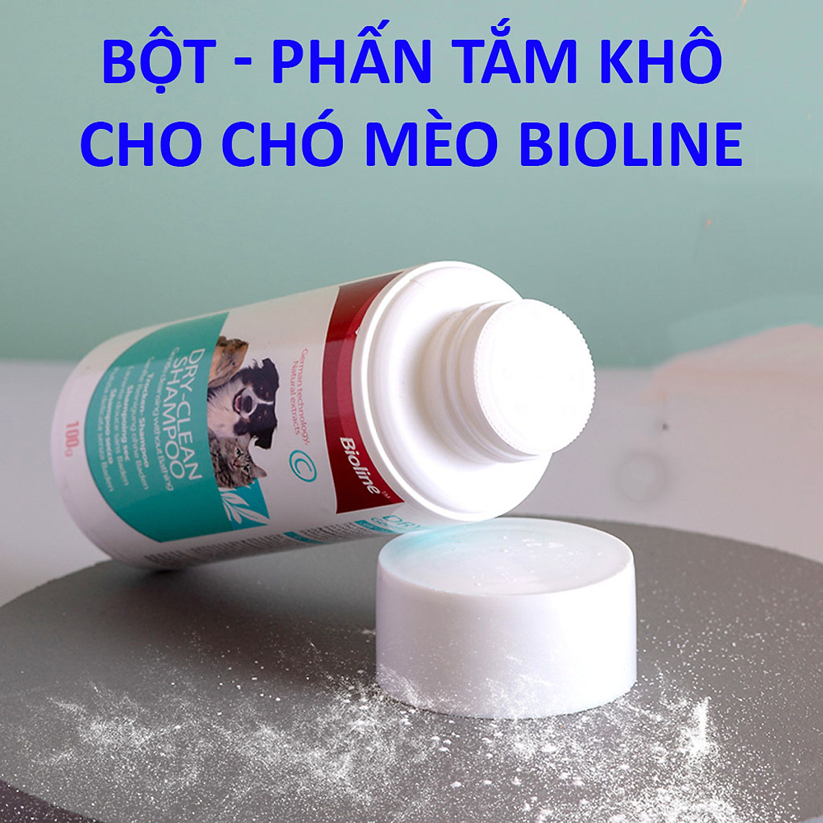 Phấn Bột Tắm Khô Bioline - Cho Chó Mèo Thỏ, Không Cần Tắm Lại Nước