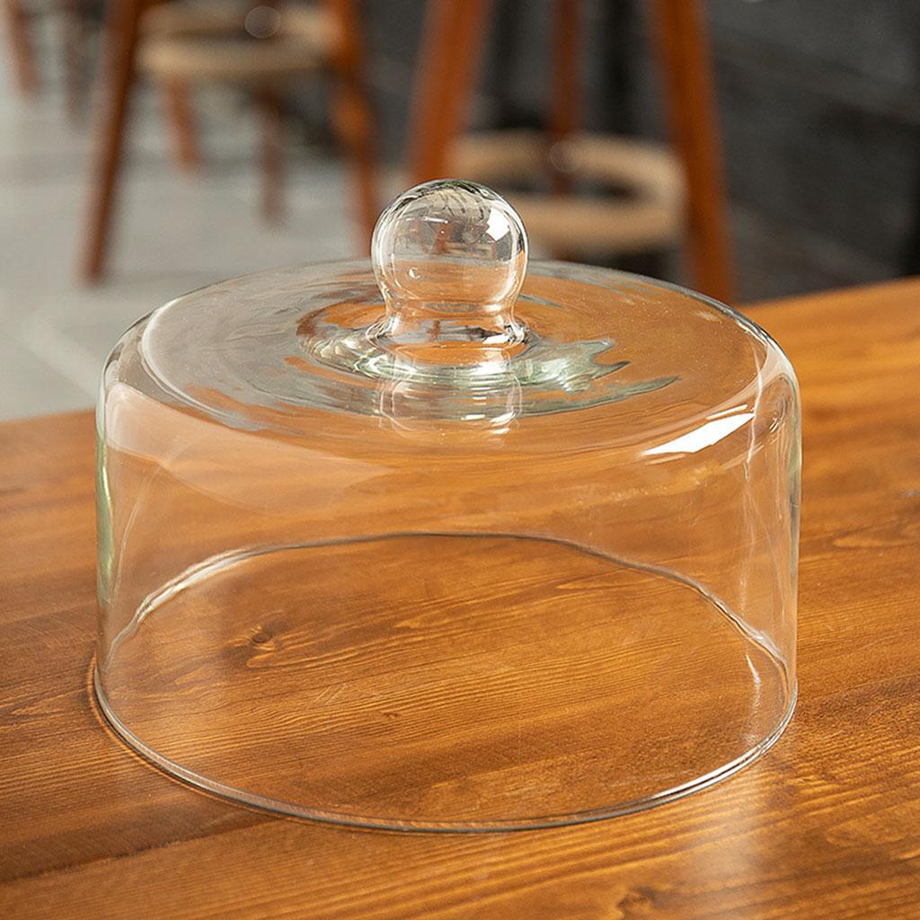 Round Glass Cover Serving Tray Multi-Purpose use Wooden Dessert Storage Appetizer Plate for Household Kitchen Festive Party Dinnerware Decoration