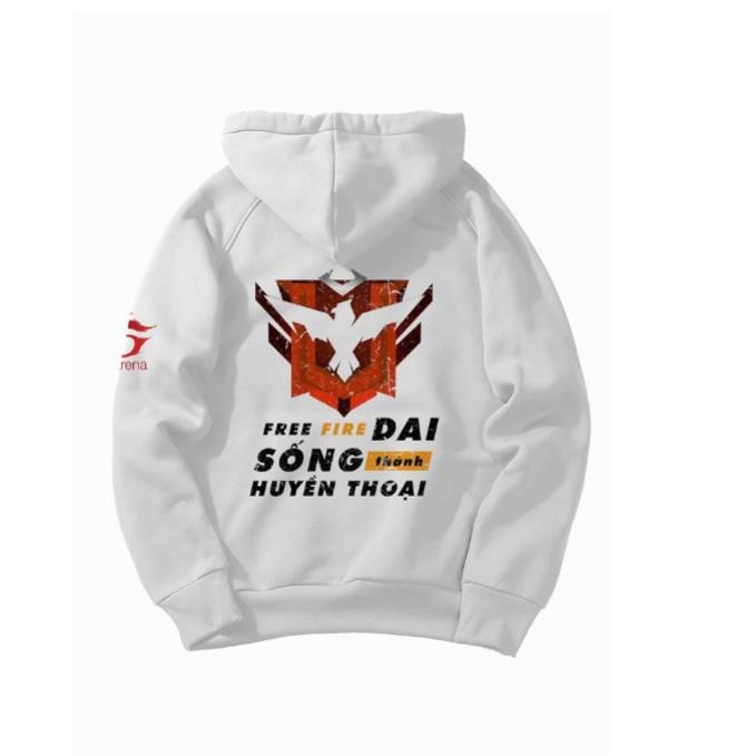 SALE- Áo Hoodie Trắng FREE FIRE Sống Dai Thành Huyền Thoại Vải Nỉ Mềm Mịn Cao Cấp - áo FF chất