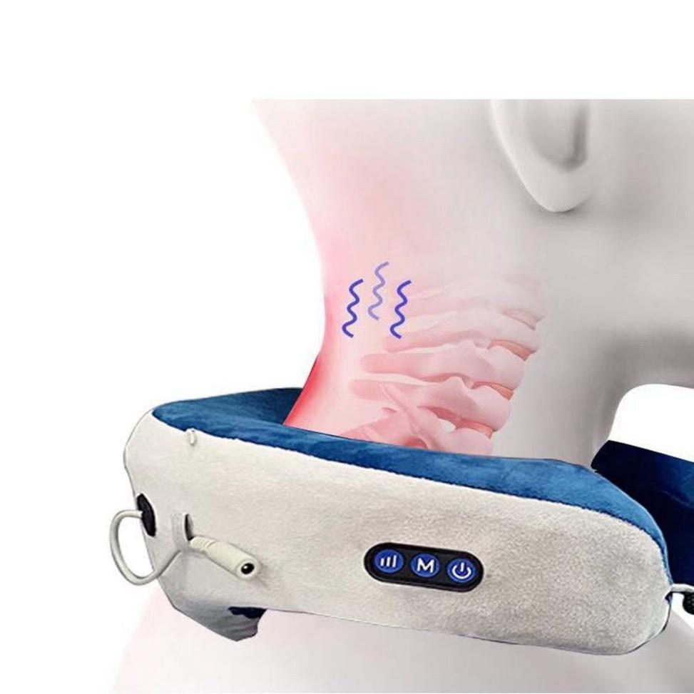 Gối Massage Cổ Chữ U Rung Đa Năng Kế Hợp Nhào , Rung , Chườm Nóng Chống Mỏi Cổ, Vai gáy - MUA NGAY