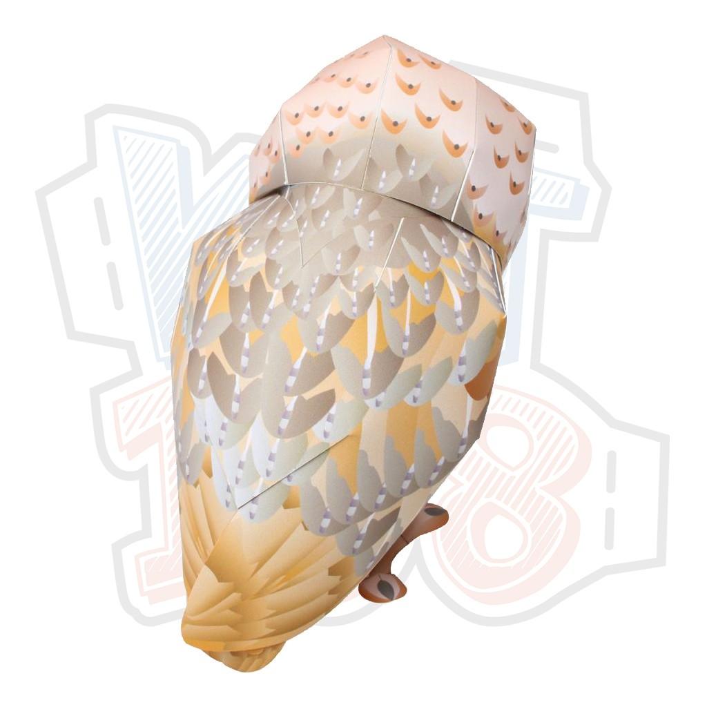 Mô hình giấy động vật Cú Lợn Lưng Xám - Barn Owl