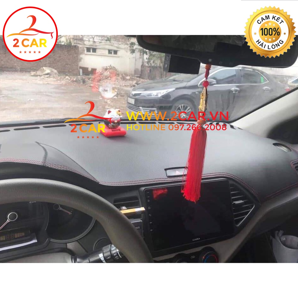 Thảm taplo da carbon xe Hyundai Accent 2018- 2022, chống nóng tốt, chống trơn trượt, vừa khít theo xe, vân cacbon cao cấp