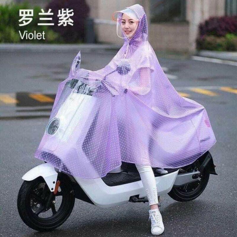 Áo mưa chấm bi siêu dai loại xịn 2 đầu