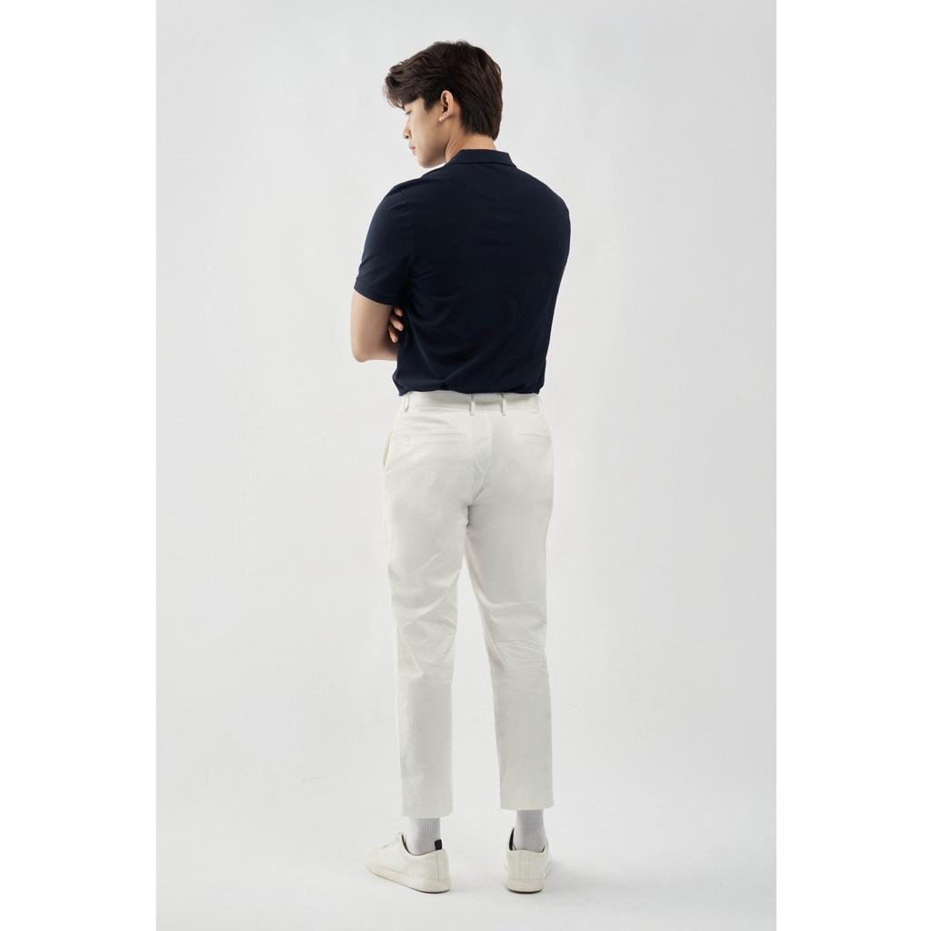 QUẦN KAKI NAM Lưng V form slim crop (2 màu) cotton cao cấp có độ co giãn - 10F21PCA027 | LASTORE MENSWEAR