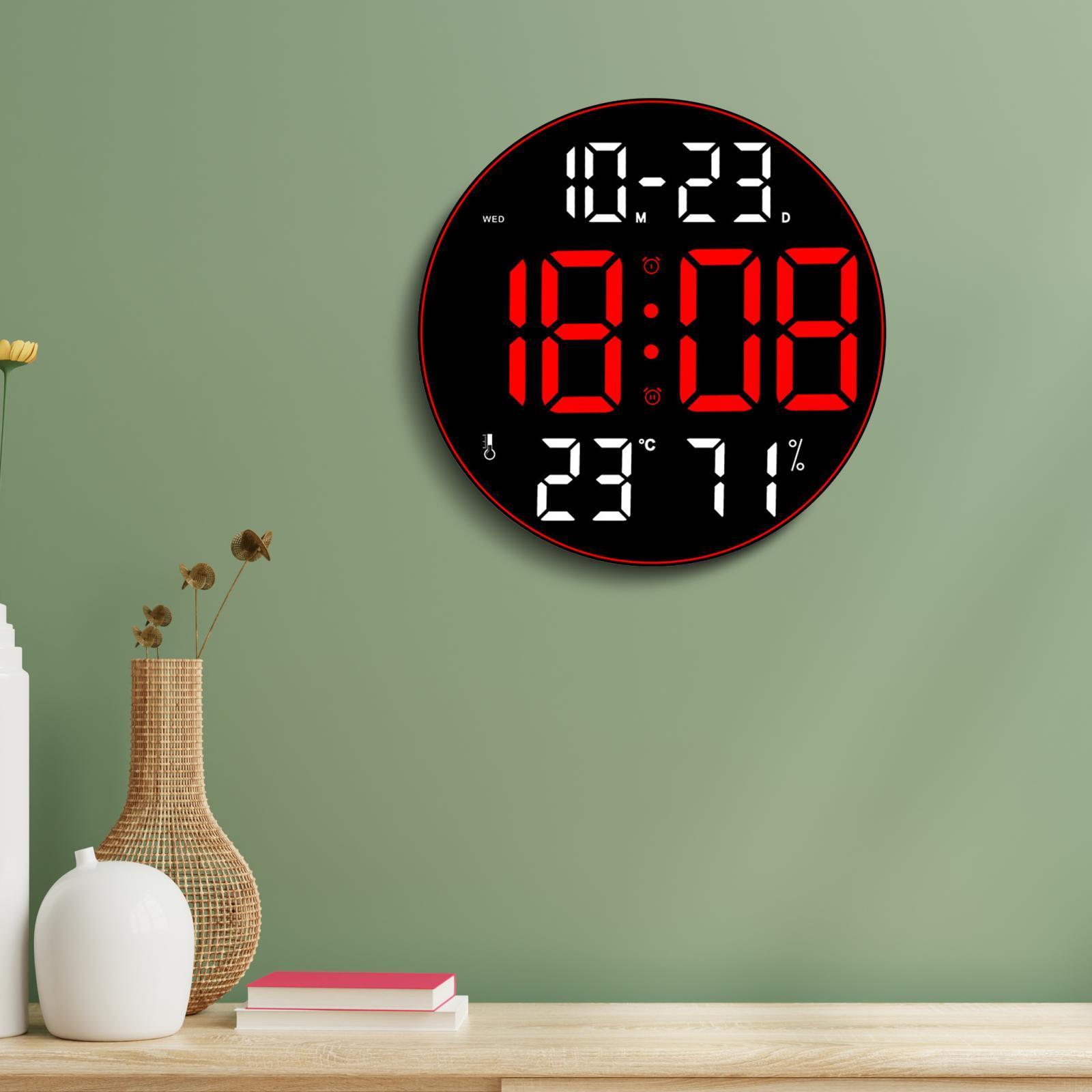 Digital Wall Clock 12inch LED Wall Desk Clock for Home Study Room Hotel Hall