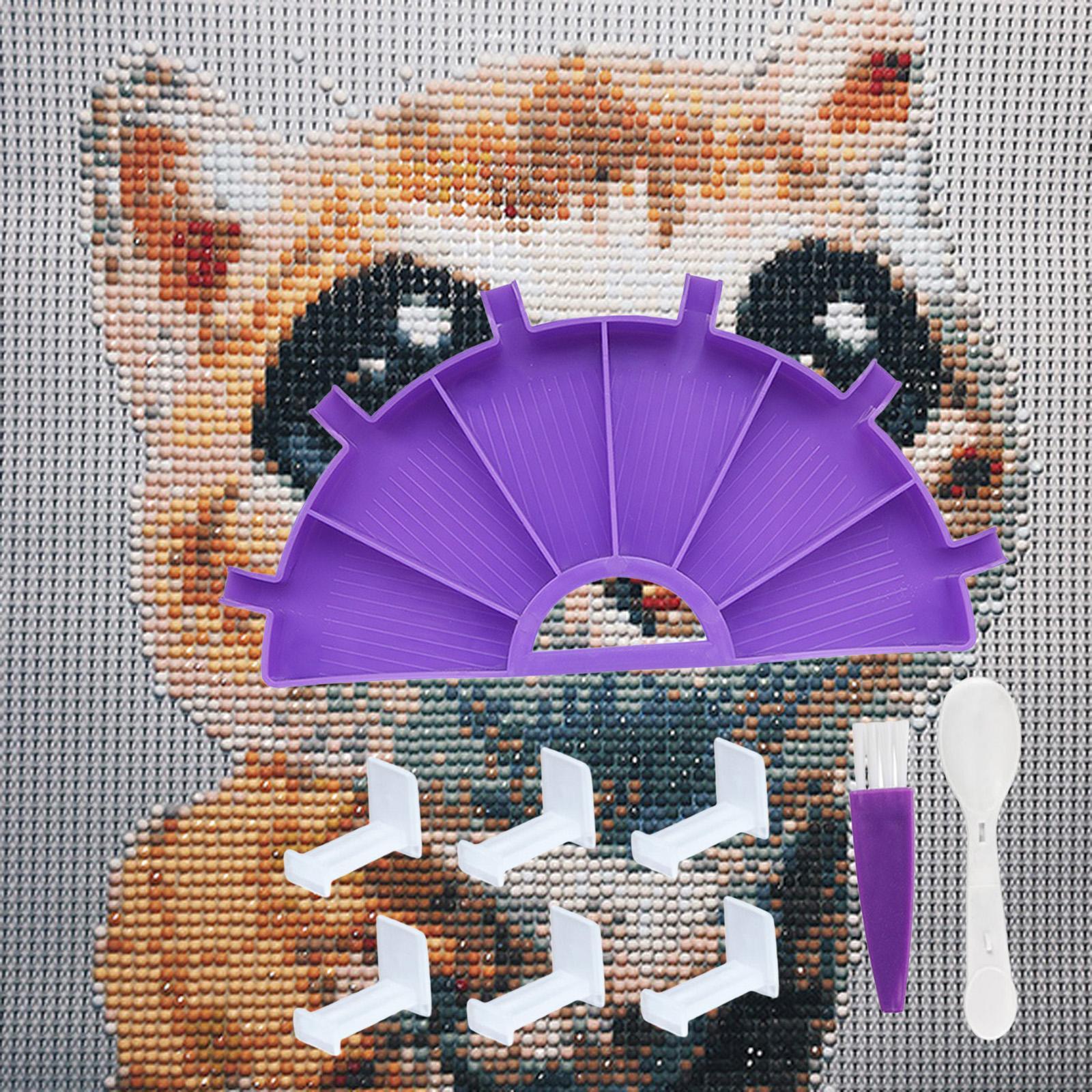 5D Diamond Paintings Accessories, Container Organizer Rhinestone Plate Tray Diamond Cleaning Brush Diamond Paint Tray Holder, DIY Craft