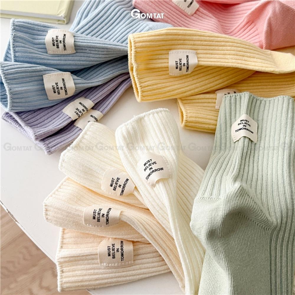 Tất nữ cổ cao trơn GOMTAT nhiều màu phong cách Hàn Quốc, chất liệu cotton nhẹ mềm mại thấm hút thoáng khí - CAOSUXI-PO-3023-1DOI