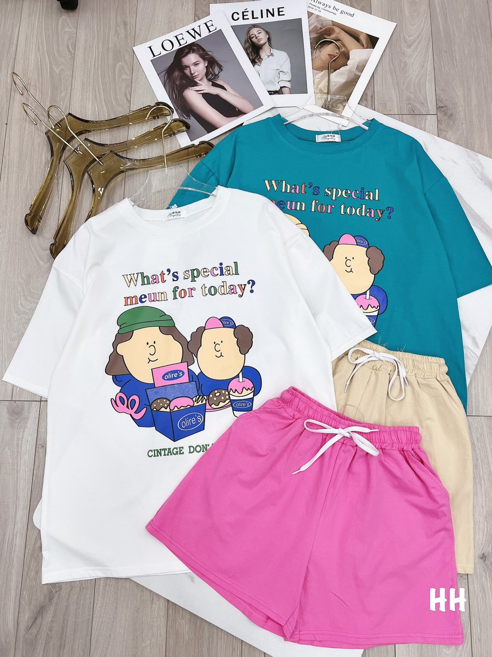 SET ÁO THUN IN PHỐI QUẦN ĐÙI SIÊU XINH