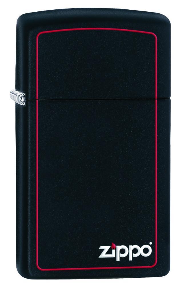 Bật Lửa Zippo Black Matte with Zippo Logo And Border Slim 1618ZB