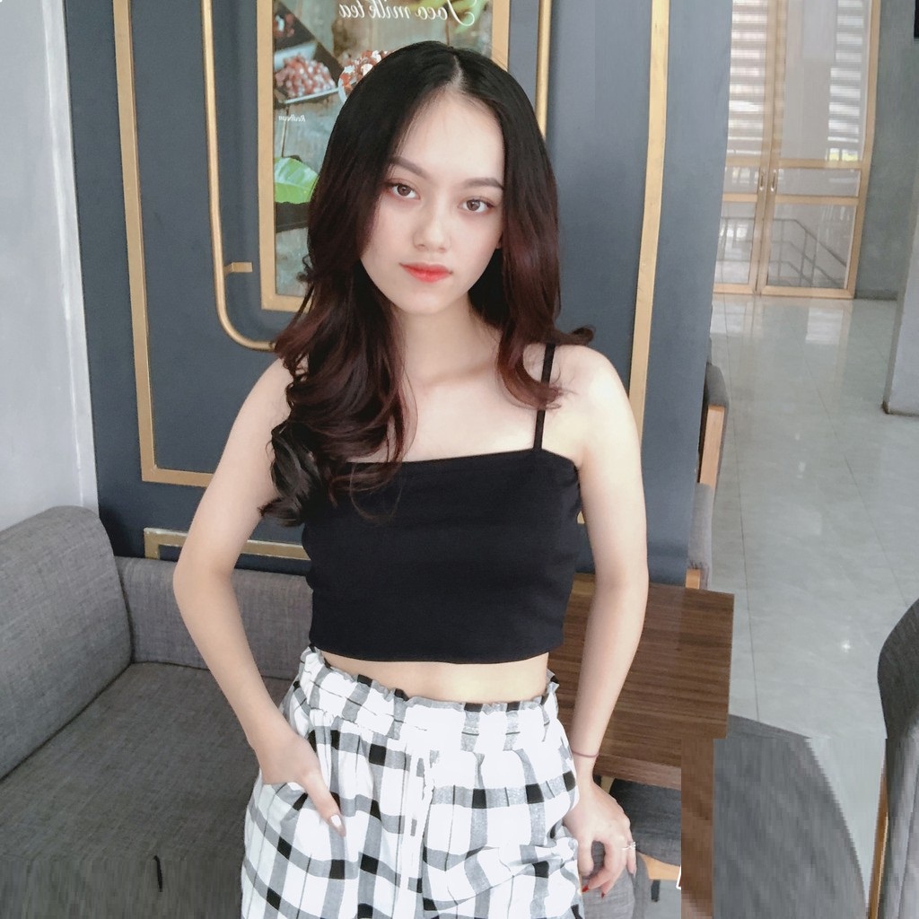 Áo 2 Dây Croptop Sợi Bún  body dáng ôm nữ SIÊU HOT