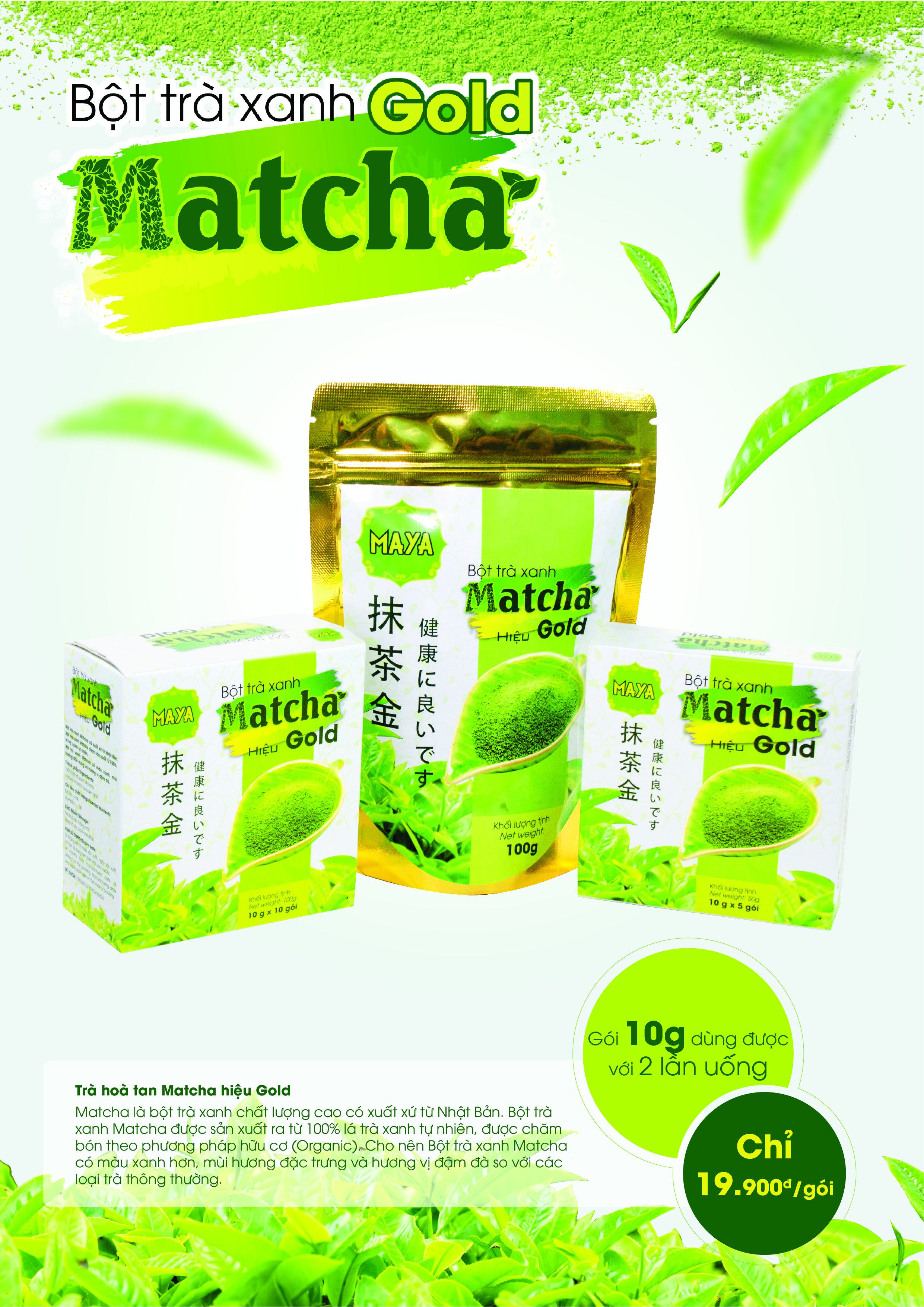 Bột trà xanh Matcha gold 500gr