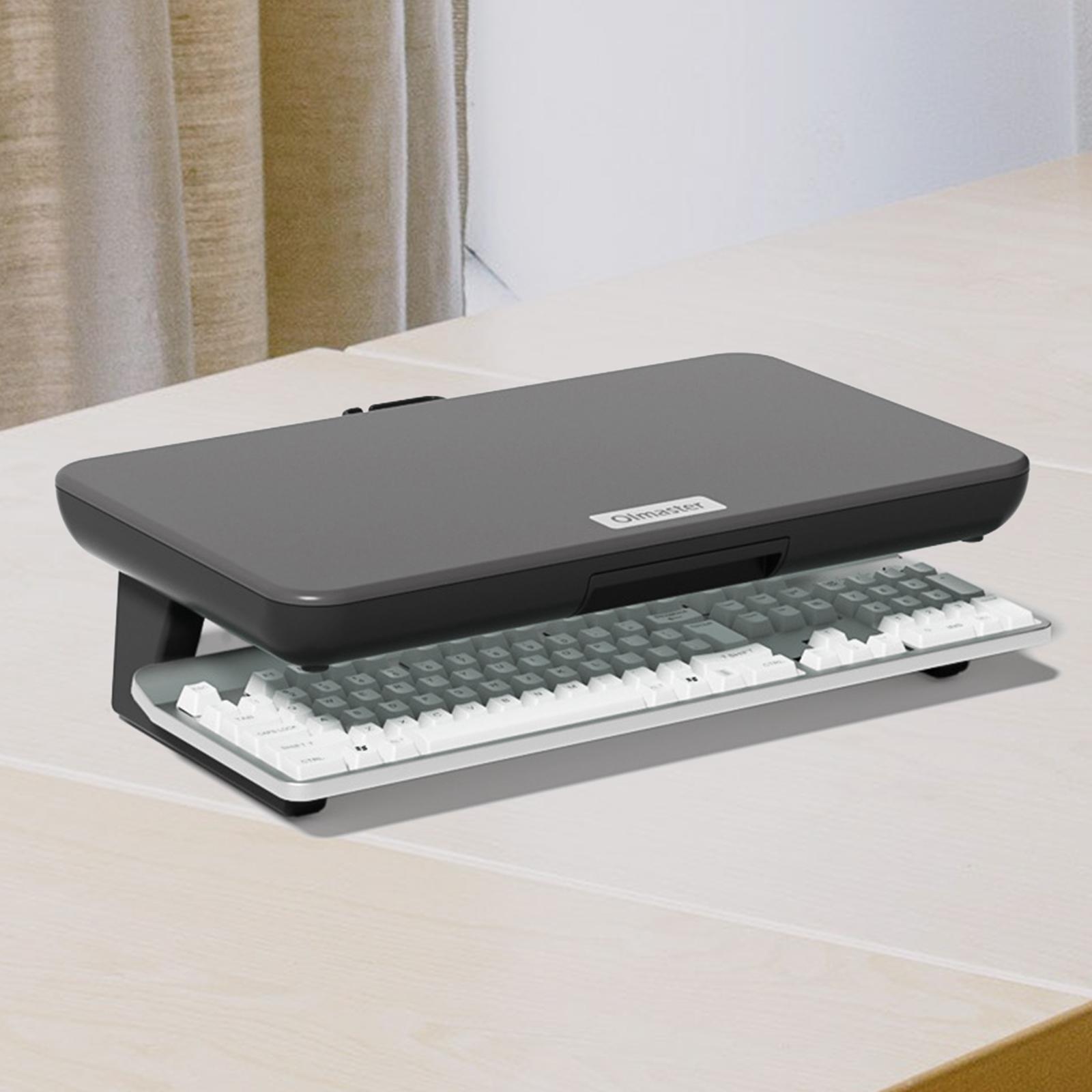 Monitor Stand Height Adjustable Computer Laptop Riser Shelf ,Black Desktop Organizer