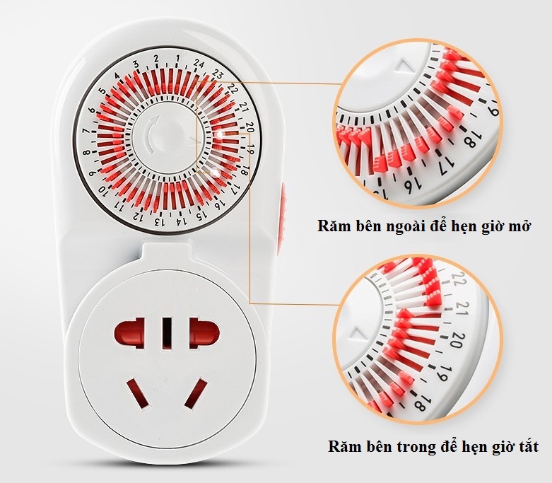 Ổ cắm hẹn giờ, định giờ bật – tắt điện Kerde V1 (Tặng kèm miếng thép đa năng 11in1)